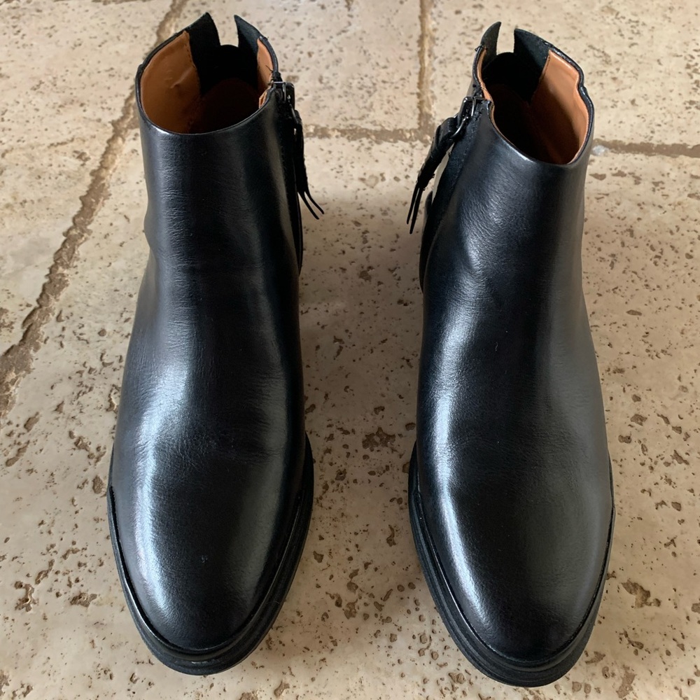 Franco Sarto Black Leather Ankle Boots